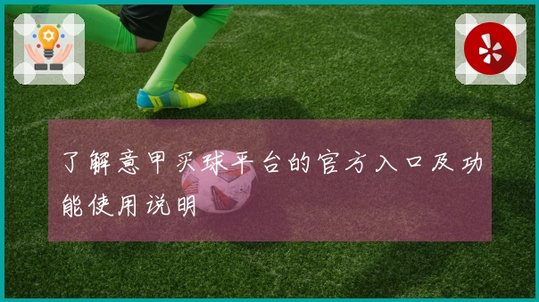 了解意甲买球平台的官方入口及功能使用说明